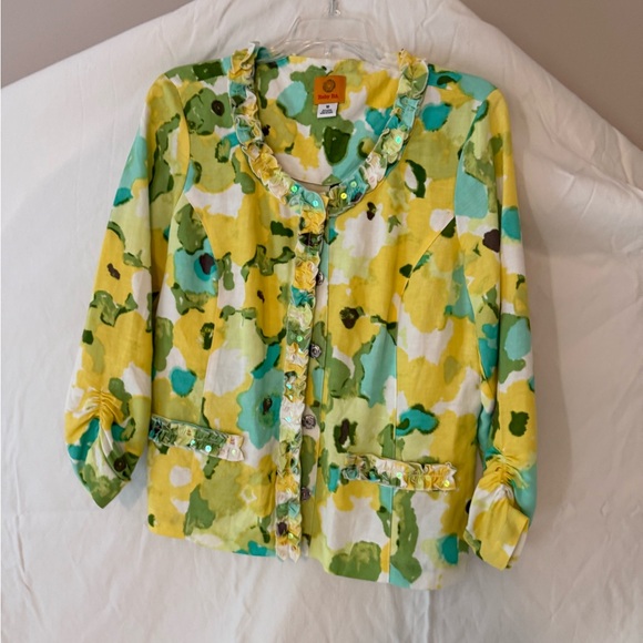 Ruby Rd. Multicolor Linen Blend Top - Picture 2 of 6